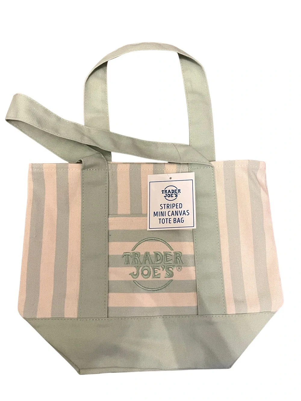 Summer 2026 Trader Joe's Limited Edition Striped Mini Canvas Tote Bag